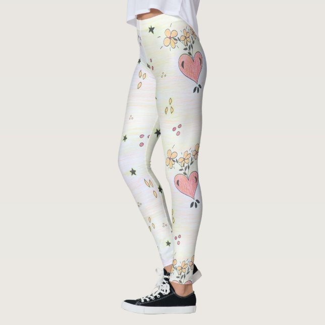 Leggings Impresión de arte cardíaco (Izquierda)