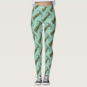 Leggings Impresión de arte marino de camarón mantis gigante