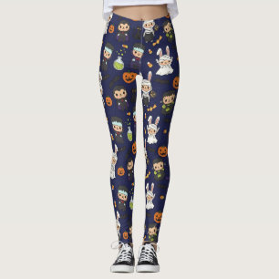 Leggings Impresión de calabaza fantasma de Halloween