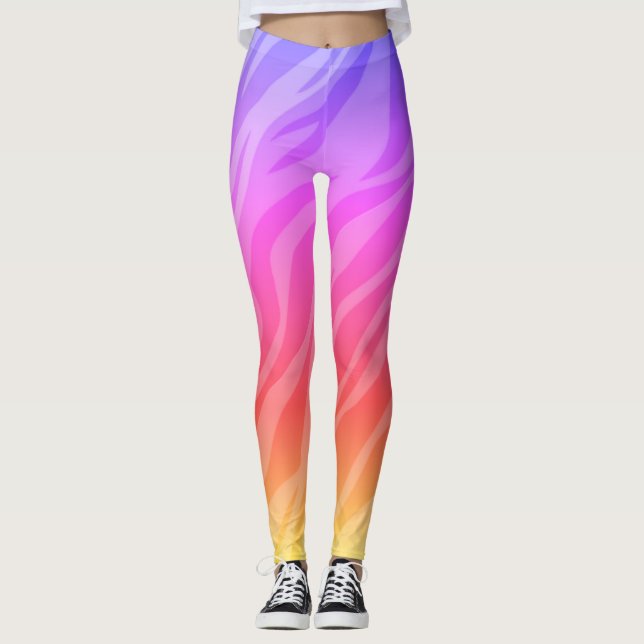 Leggings Impresión de cebra arco iris (Anverso)