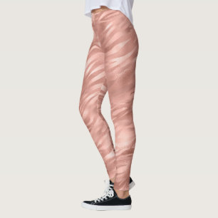 Leggings Impresión de cebra de glitz rosa de moda