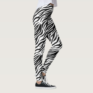 Leggings Impresión de cebra en blanco y negro