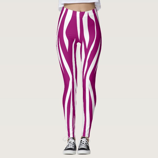 Leggings Impresión de cebra magenta (Anverso)