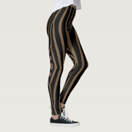 Leggings Impresión de cebra marrón y negro