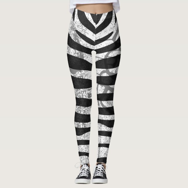 Leggings Impresión de cebra negra (Anverso)