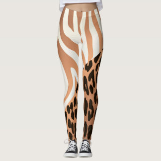Leggings Impresión de cebra y leopardo