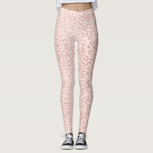Leggings Impresión de Cheetah de Leopardo Rosa Girly Rosa 