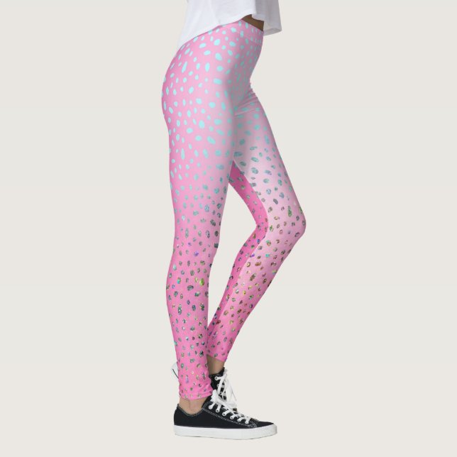 Leggings Impresión de chita rosa purpurina (Derecha)