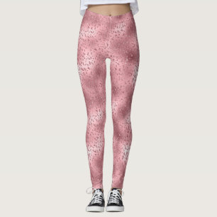 Leggings Impresión de chita rosada glitzy