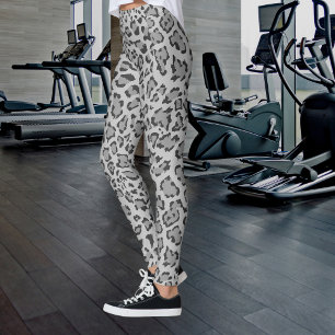 Leggings Impresión de chitas grises y negros