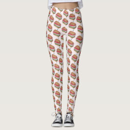 Leggings Impresión de comida para cena en restaurante de sá