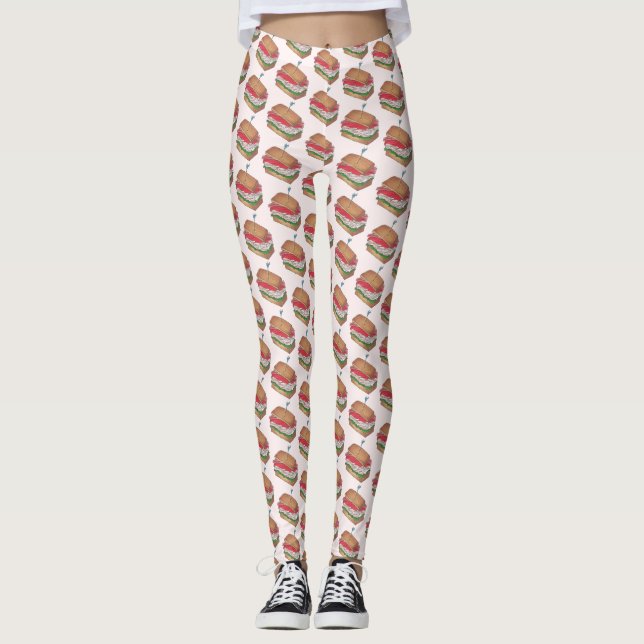 Leggings Impresión de comida para cena en restaurante de sá (Anverso)