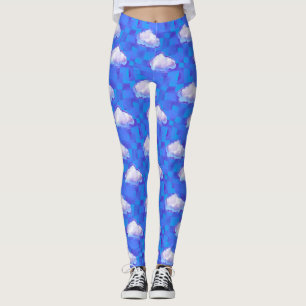Leggings Impresión de comprobación de cielo surrealista nub