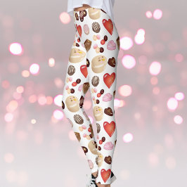 Leggings Impresión de corazón de caramelos de chocolate mod