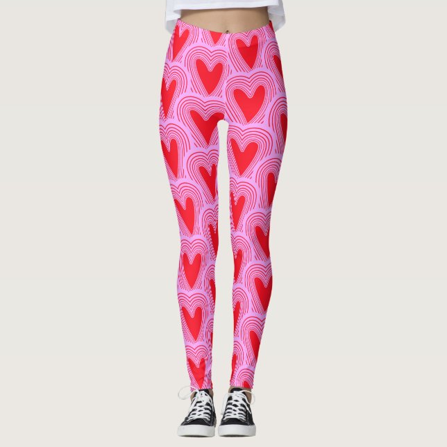 Leggings Impresión de corazones de El día de San Valentín r (Anverso)