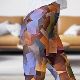 Leggings Impresión de cubismo colorido
