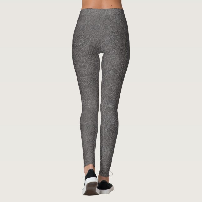Leggings Impresión de cuero gris intenso (Reverso)