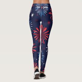 Leggings Impresión de Firecracker el 4 de julio