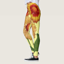Leggings impresión de flores de gaillardias amarillas