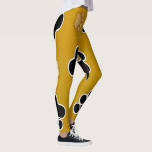 Leggings Impresión de garras negras y negras sobre un fondo