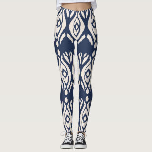 Leggings Impresión de Ikat Shibori: Textura de acuarela étn