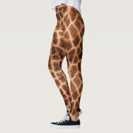 Leggings Impresión de jirafa marrón