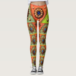 Leggings Impresión de joyas renacentistas