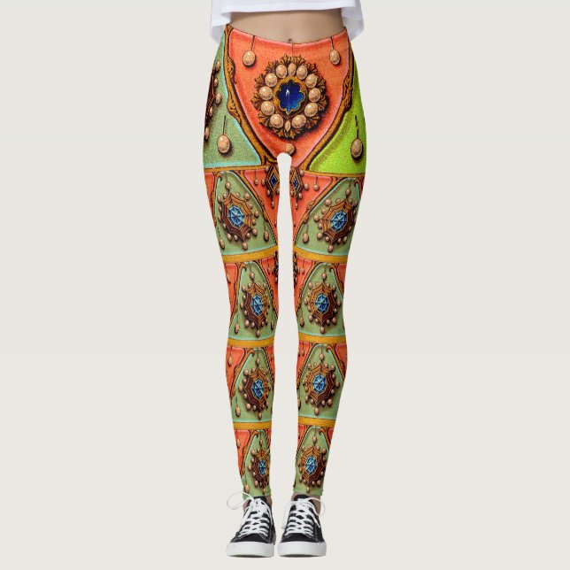 Leggings Impresión de joyas renacentistas (Anverso)