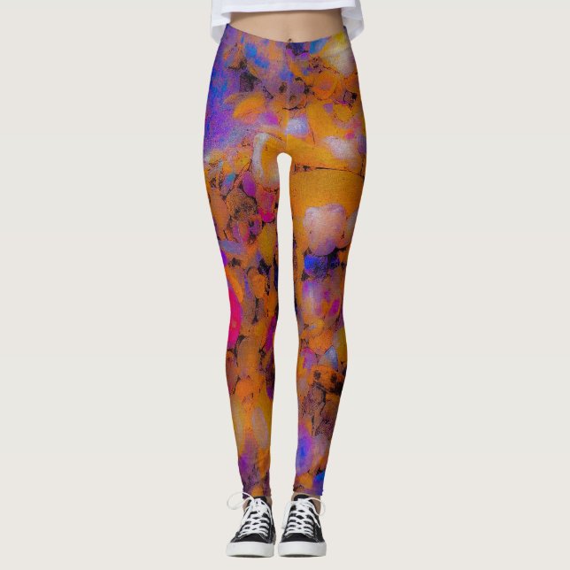 Leggings Impresión de la playa, rocas y conchas marinas (Anverso)