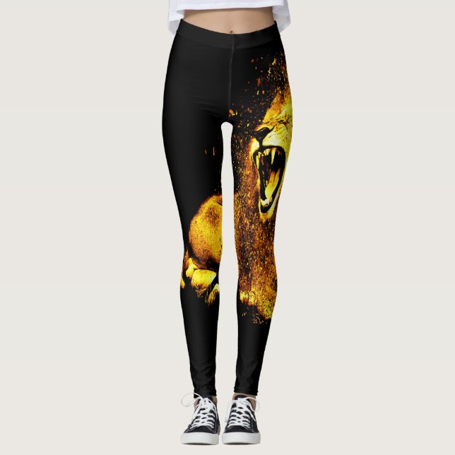 Leggings Impresión de león dorado (Anverso)