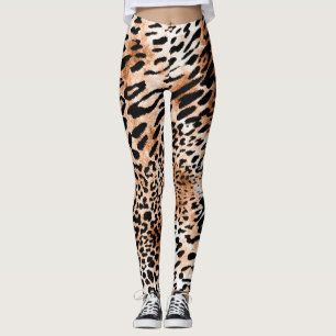 Leggings Impresión de leopardo africano sin problemas
