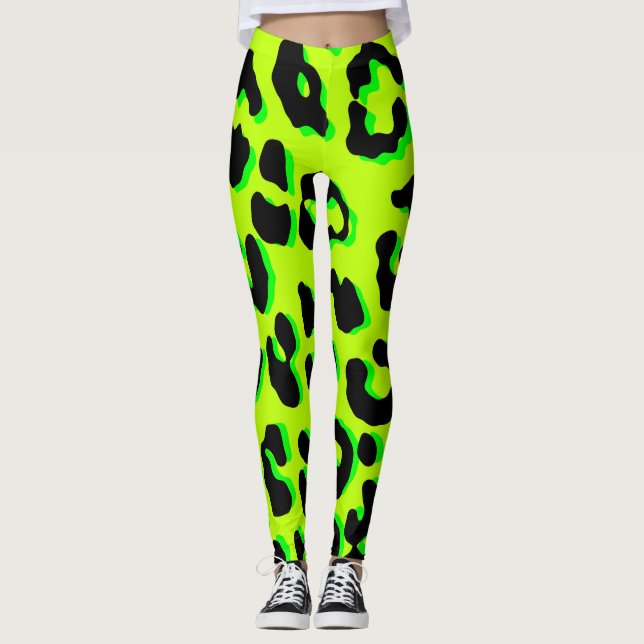Leggings Impresión de leopardo amarilla (Anverso)