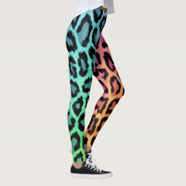 Leggings Impresión de leopardo arco iris