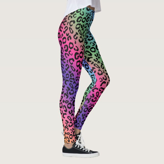 Leggings Impresión de leopardo arco iris - Mezcla suave (Derecha)
