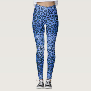 Leggings Impresión de leopardo azul
