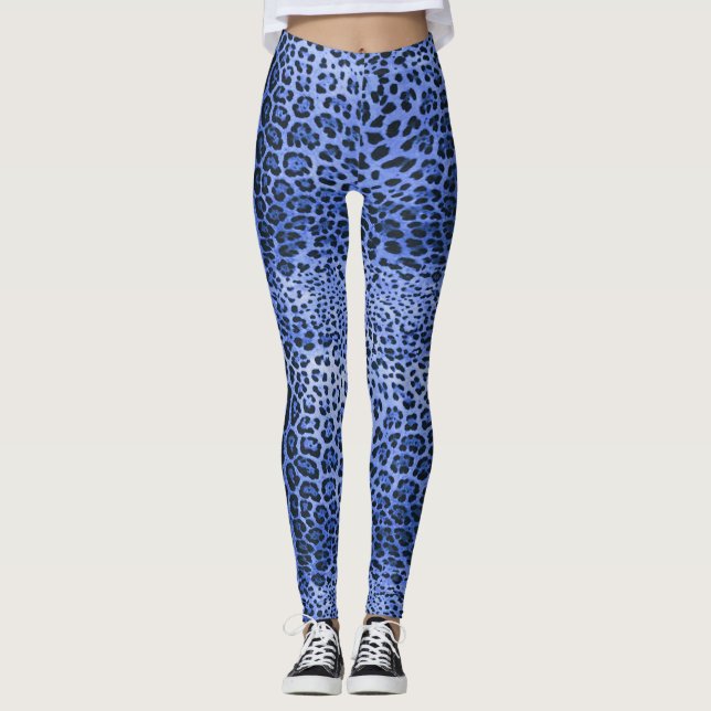 Leggings Impresión de leopardo azul (Anverso)