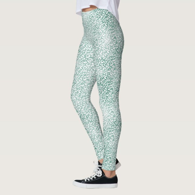 Leggings Impresión de Leopardo Blanco Girly Mint (Izquierda)