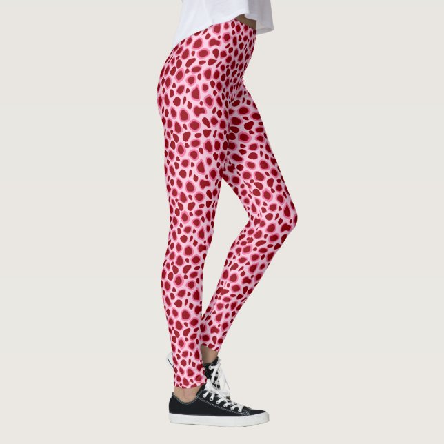 Leggings Impresión de leopardo - Borgoña y rosa (Derecha)