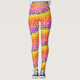 Leggings Impresión de leopardo de bandas de caramelo