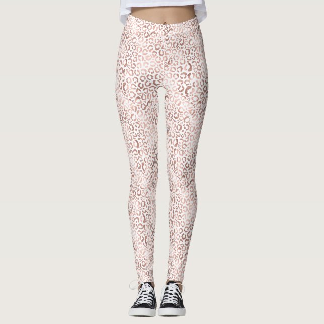 Leggings Impresión de Leopardo de Oro Rosa (Anverso)