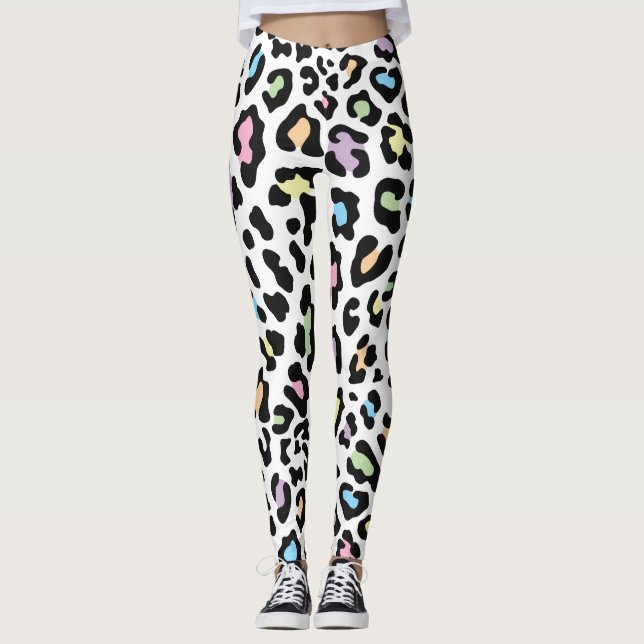 Leggings Impresión de leopardo multicolor (Anverso)