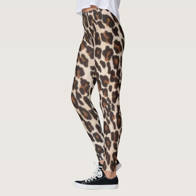 Leggings Impresión de leopardo negro marrón (Izquierda)