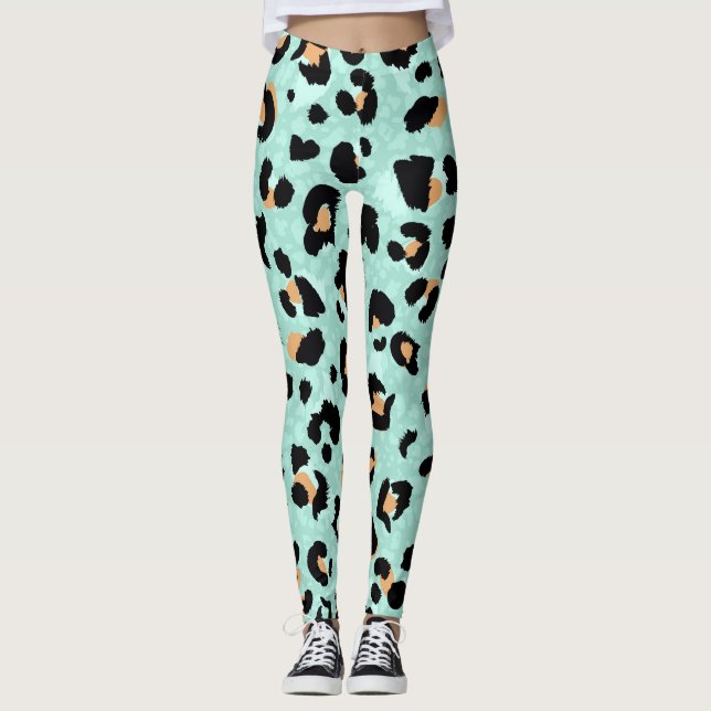 Leggings Impresión de leopardo, patrón animal (Anverso)