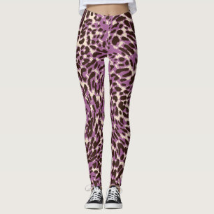 Leggings Impresión de leopardo, patrón animal clásico.