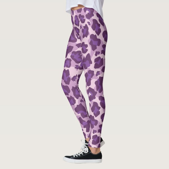 Leggings Impresión de leopardo púrpura y lila (Izquierda)