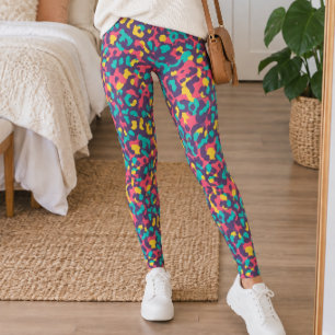 Leggings Impresión de leopardo retro vibrante
