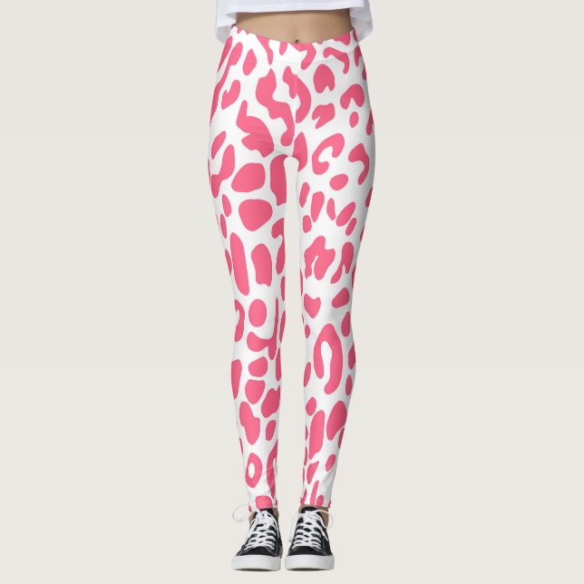 Leggings Impresión de leopardo rosa (Anverso)