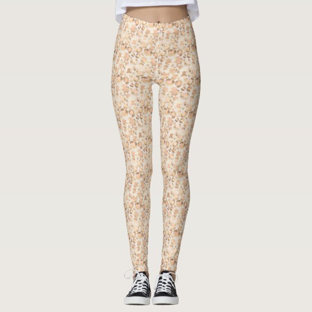 Leggings Impresión de leopardo rosa de moda Gold Rubor (Anverso)