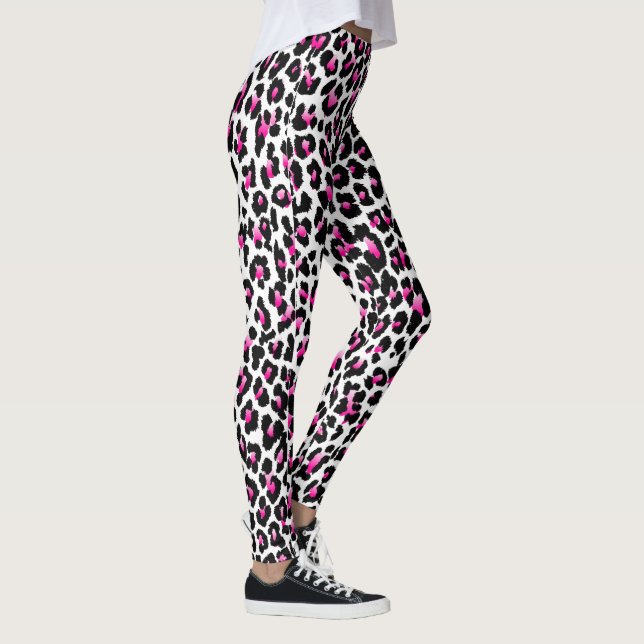 Leggings Impresión de leopardo rosa PixDezines (Derecha)