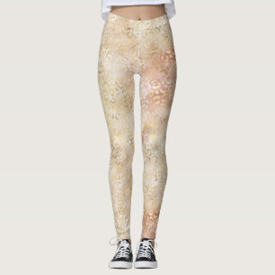 Leggings Impresión de leopardo rosa Rubor Rosa de oro Glam